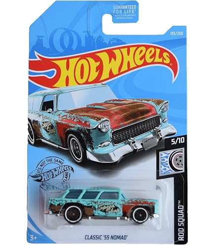 Amazon.com: Hot Wheels Zamac '55 Chevy, Rod Squad 3/10 [Silver] 45