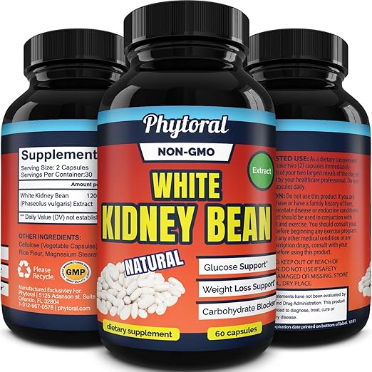 White Kidney Bean Supplement Pills Pure Extract Starch Carb Blocker