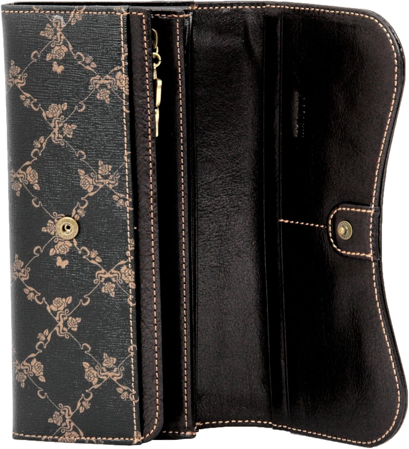 Amazon アナスイ ウォールデコ ボタン 長財布 ブラック 並行輸入品 Anna Sui アナスイ 財布