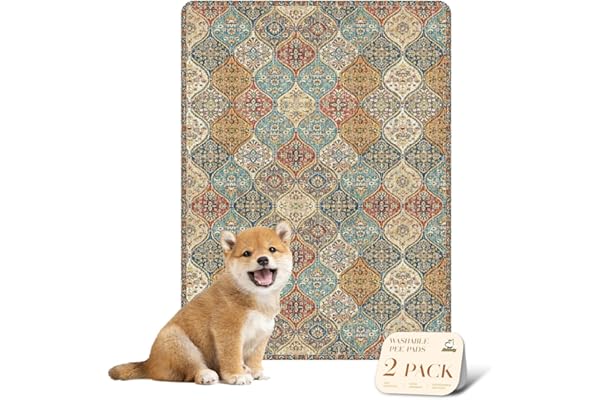 nunubaby Washable Pee Pads for Dogs, Stylish, Non-Slip and Leak-Proof Pee Pads. Reusable Potty Pads for Dogs for Crates and F