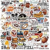 Cool Football Stickers for Boys Teens 50PCS Cute Football Waterproof Decals | Fun Rugby Hapiuen Vinyl Stickers for Water Bottle Laptop Helmet Scrapbook Journal Phone, Cool Sport Gift Decal Party Supplies