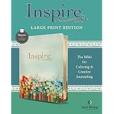 Inspire Bible Large Print NLT, Filament Enabled (LeatherLike, Floral Fields with Gold)