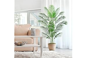 FSOHOI Artificial Fake Palm Tree 6FT Artificia Plants Indoor Fake Tree Tropical Faux Plam Trees Areca Floor Plant in Pot with