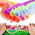 Sumind 6 Pieces Stretchy Fidget Toy Operation Christmas Bulk Items Luminous Sensory Fidget Toy Stretchy String for Anxiety Relief for Autism ADHD Calming Relaxing, 6 Colors (Caterpillar Style)