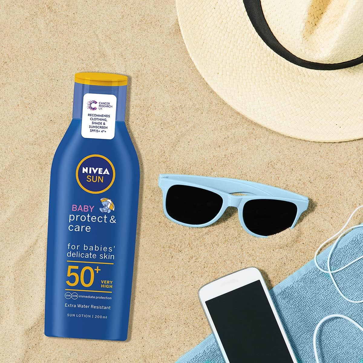 NIVEA SUN Baby Suncream Lotion SPF 50+ Protect & Moisture (200ml), Suncream for Very Delicate Skin with SPF50 - Image 4