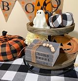 kroucoco Small Wood Decorative Book Stacks - Farmhouse Grey Decor view 2