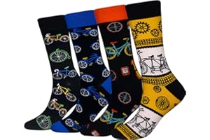 Cansok Men's 2/4 Packs Fun Crazy Novelty Dress Crew Socks