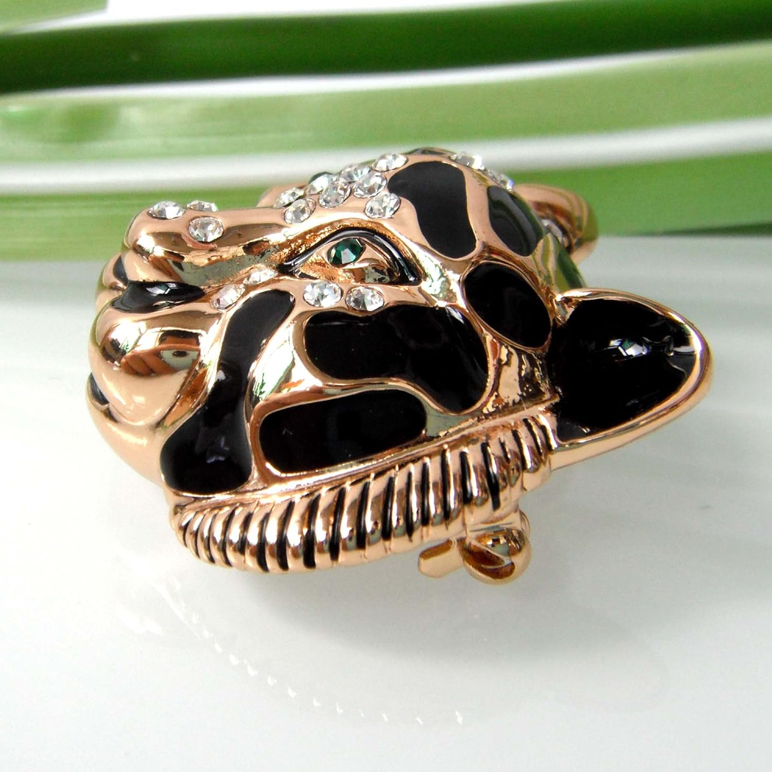 Navachi 18k Gold Plated Clear Crystal Tiger Az7406b Brooch Pin, Golden - Image 5