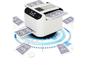 ORSONG Automatic Card Shuffler and Dealer 360°Rotating 2 Decks Card Dealer with Wireless Remote,Ultra Quiet, Rechargeable, Works with UNO, Taco Cat Goat Cheese Pizza, Five Crowns, Monopoly Deal,etc