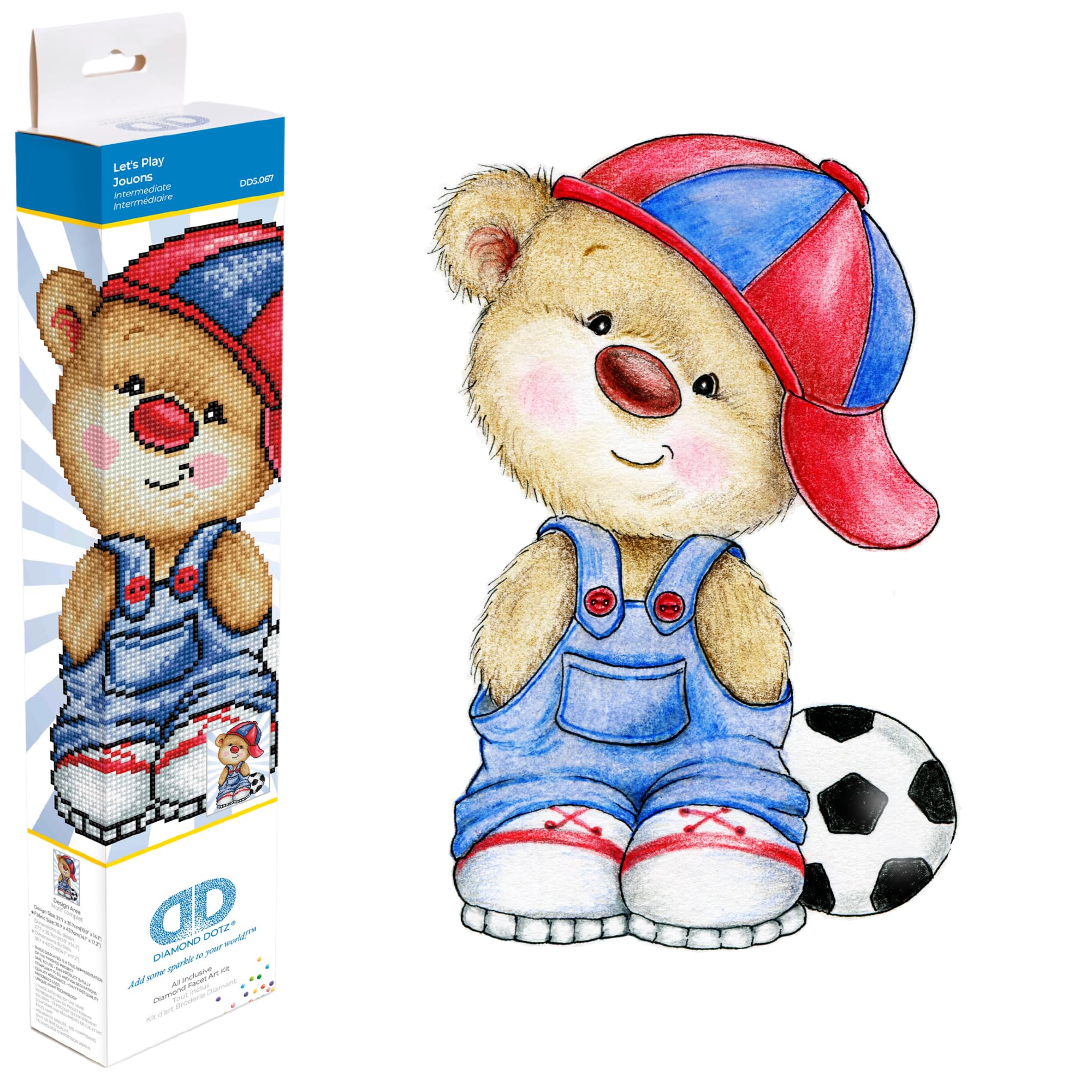 DIAMOND DOTZ Painting, Intermediate Kit DD5, Lets Play, 27.7 x 35.7 cm โ image 1