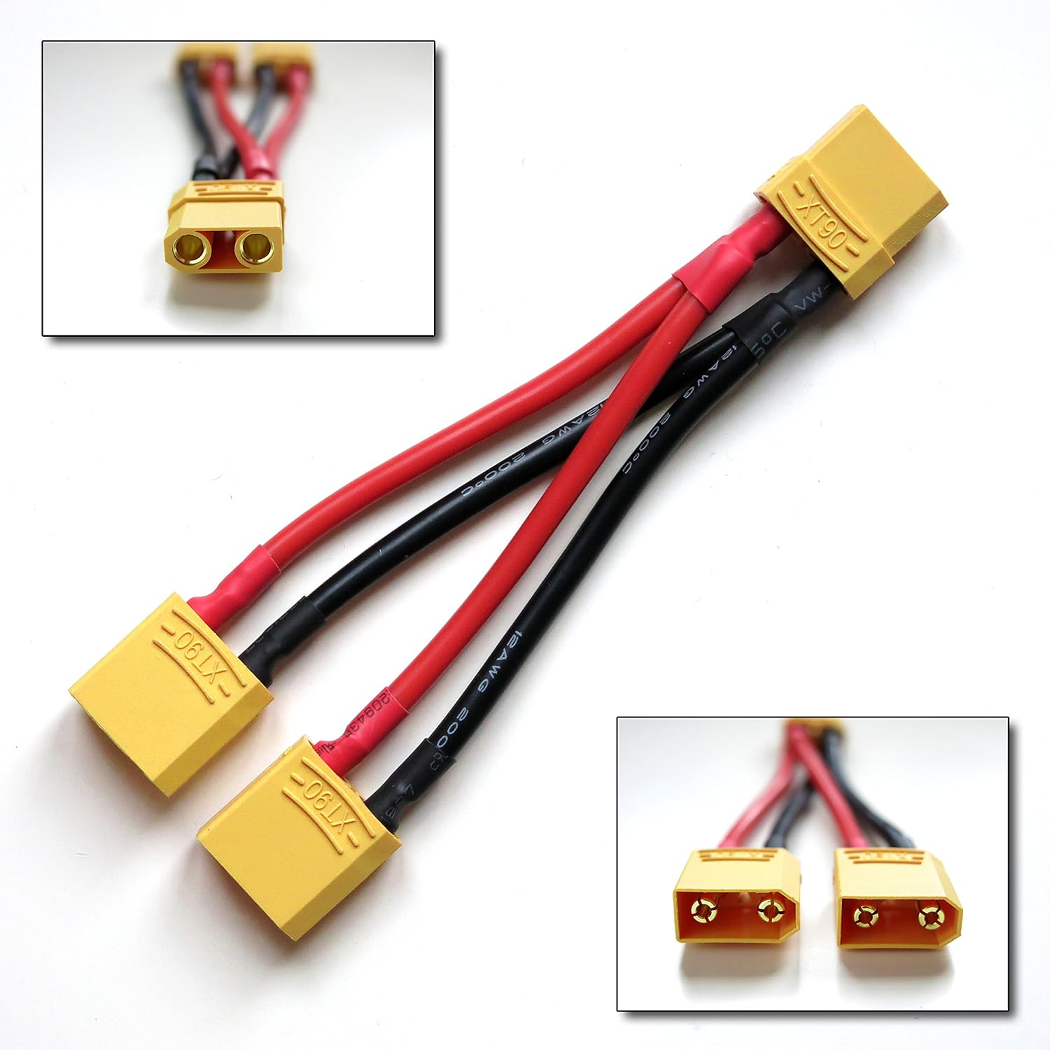 XT90 Parallel Adapter 2 Male to 1 Female Lipo Battery Converter