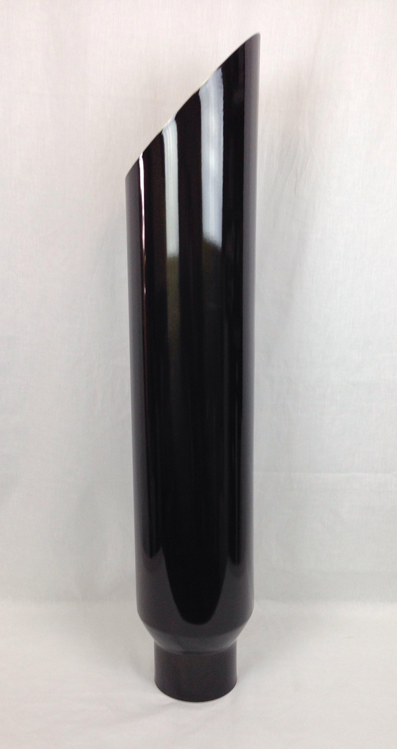 5" Inlet 6" Outlet 36" Long Angle Midnight Black Chrome Diesel Performance Exhaust Stack Miter Cut