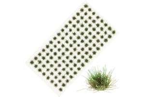 KALLORY Miniature Grass Tufts 104 Pieces Resin Material for 1/64 Scale Model Railroad Terrain Kit Bright