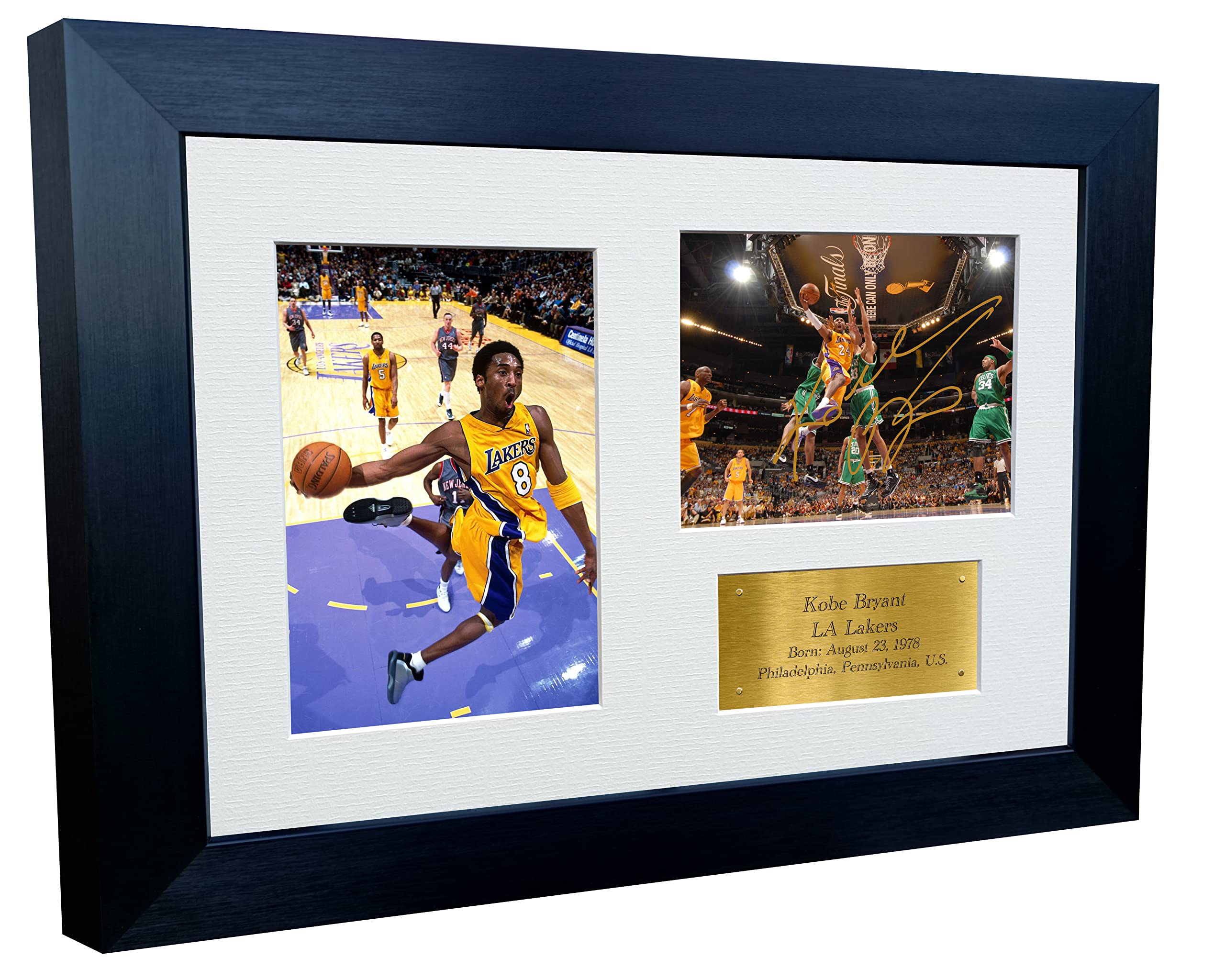 12x8 A4 Kobe Bryant LA Lakers Los Angeles Autographed Signed Photo Photograph Picture Frame Basketball Poster Gift Triple G