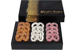 HAZEL & CREME Pretzel Gift Basket - Gourmet Pretzels - Father's Day Gourmet Basket Filler - Anniversary, Corporate, Birthday, Holiday, Employee Appreciation