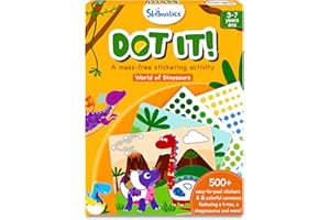 Skillmatics Dot It Sticker Art Activity - Dinosaurs, Mess-Free Fun for Kids, 500+ Stickers, Scrapbooking Craft Kits, Travel T