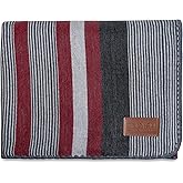 Qisu Alpaca Wool Blanket Throw | Queen, Beautiful, Warm, Stripes | 85 x 65 inches | Ultra-Soft, Hypoallergenic and Breathable | Non-Itchy or Scratchy Fabric (Red Grey Stripe)