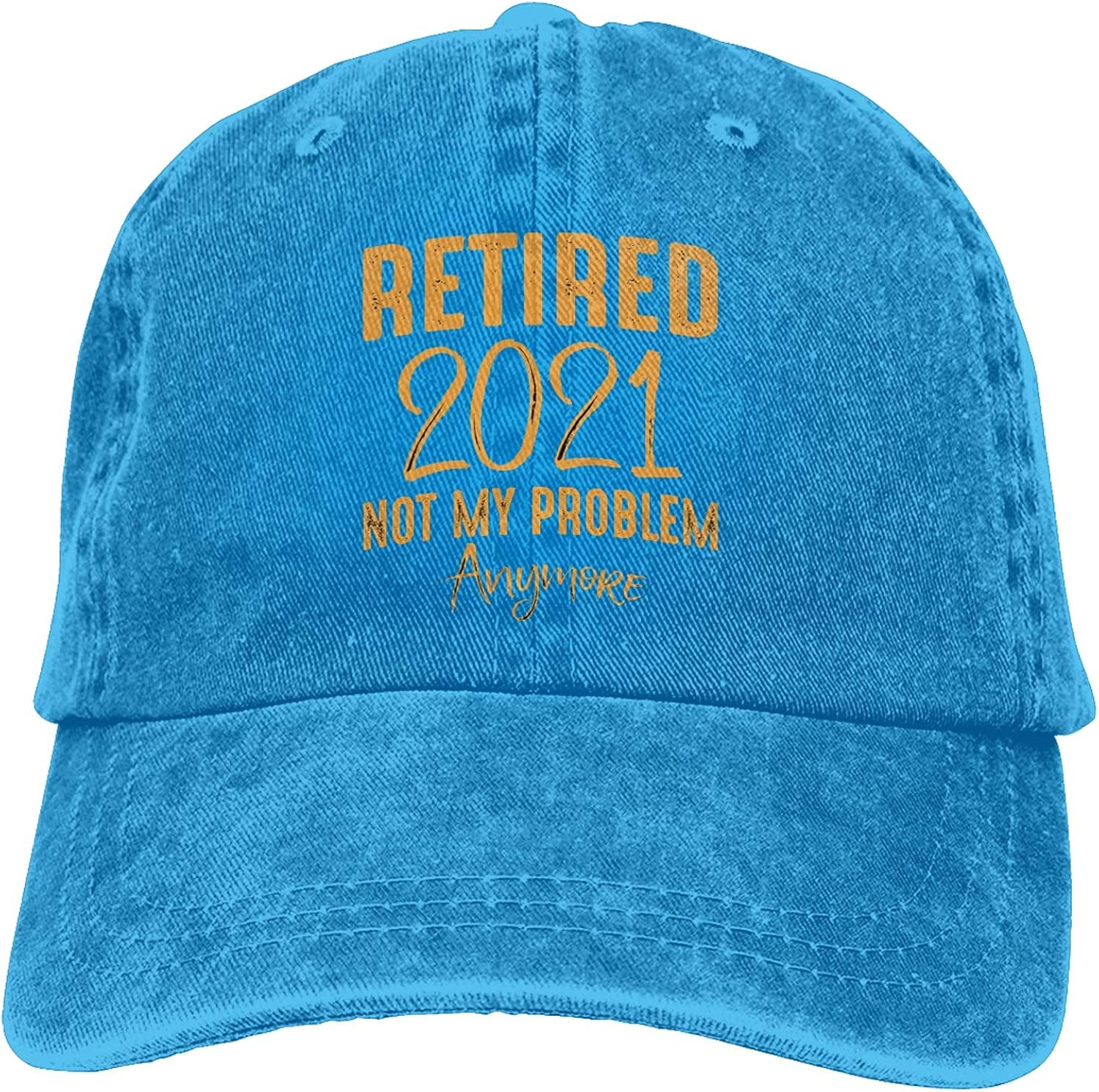 Funny Retirement Gifts Retired 2021 Not My Problem Anymore Baseball Caps Washed Cowboy Hats for