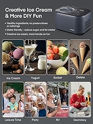 FOHERE 1.2Qt Automatic Ice Cream Maker Machine with