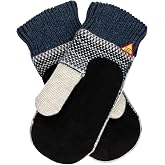 &Ouml;JBRO VANTFABRIK Suede Palm Winter Mittens 100% Merino Wool 4 Layers Wind Resistant Mitts