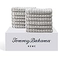 Tommy Bahama- Washcloth Set, Highly Absorbent Cotton Bathroom Decor, Low Linting & Fade Resistant, Oeko-Tex Certified (Northern Pacific Grey, 12 Piece)