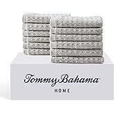 Tommy Bahama - Washcloths, Soft & Absorbent Cotton Towels, Low Linting & Fade Resistant, Oeko-Tex Certified (Northern Pacific Grey, 12 Piece)