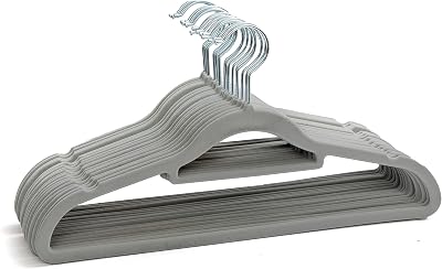 LIVEL 50 Non Slip Velvet Hangers Heavy Duty Grey Felt Coat Hangers 360°