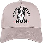 InnoBeta Border Collie Gifts for Women, Border Collie Mom Cap for Mothers' Day, Birthday, Christmas, Adjustable Embroidered Baseball Cap Dove Grey