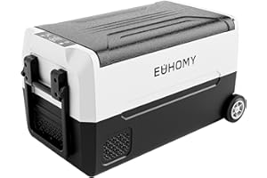 EUHOMY 12 Volt Refrigerator, 37QT(35L) 12V Fridge, Electric Cooler 12/24V DC 100-240V AC -4℉~68℉, 12V Freezer Removable Divider, Car Fridge For Camping, RV, Travel, Fishing, Outdoor