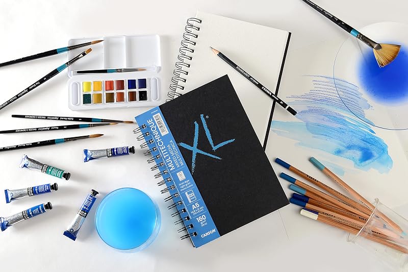 XL Art Book, Papel Multitécnica, Grano Suave, 160gsm, Cuaderno Espiral, A5-14,8x21cm, Blanco, 60 hojas — foto 8 de 8