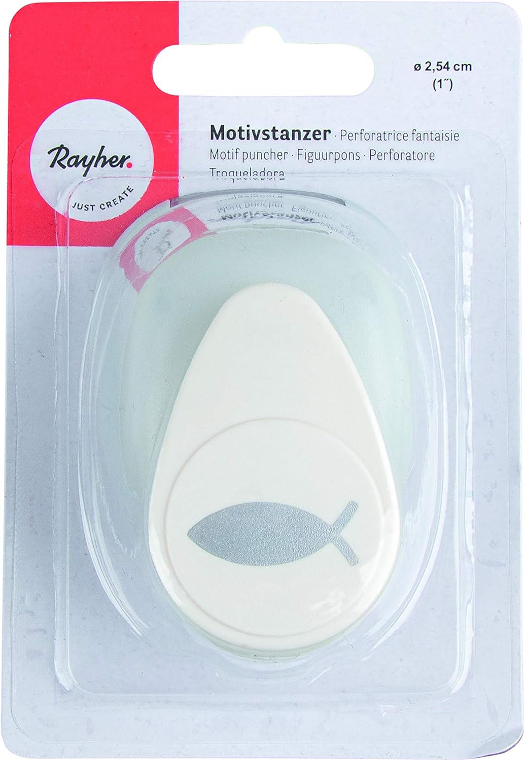RAYHER HOBBY Paper Craft Punch Fish Design, Lever Punch for Card Making and Scrapbooking 2.54cm, 1", 69036000 - Image 3