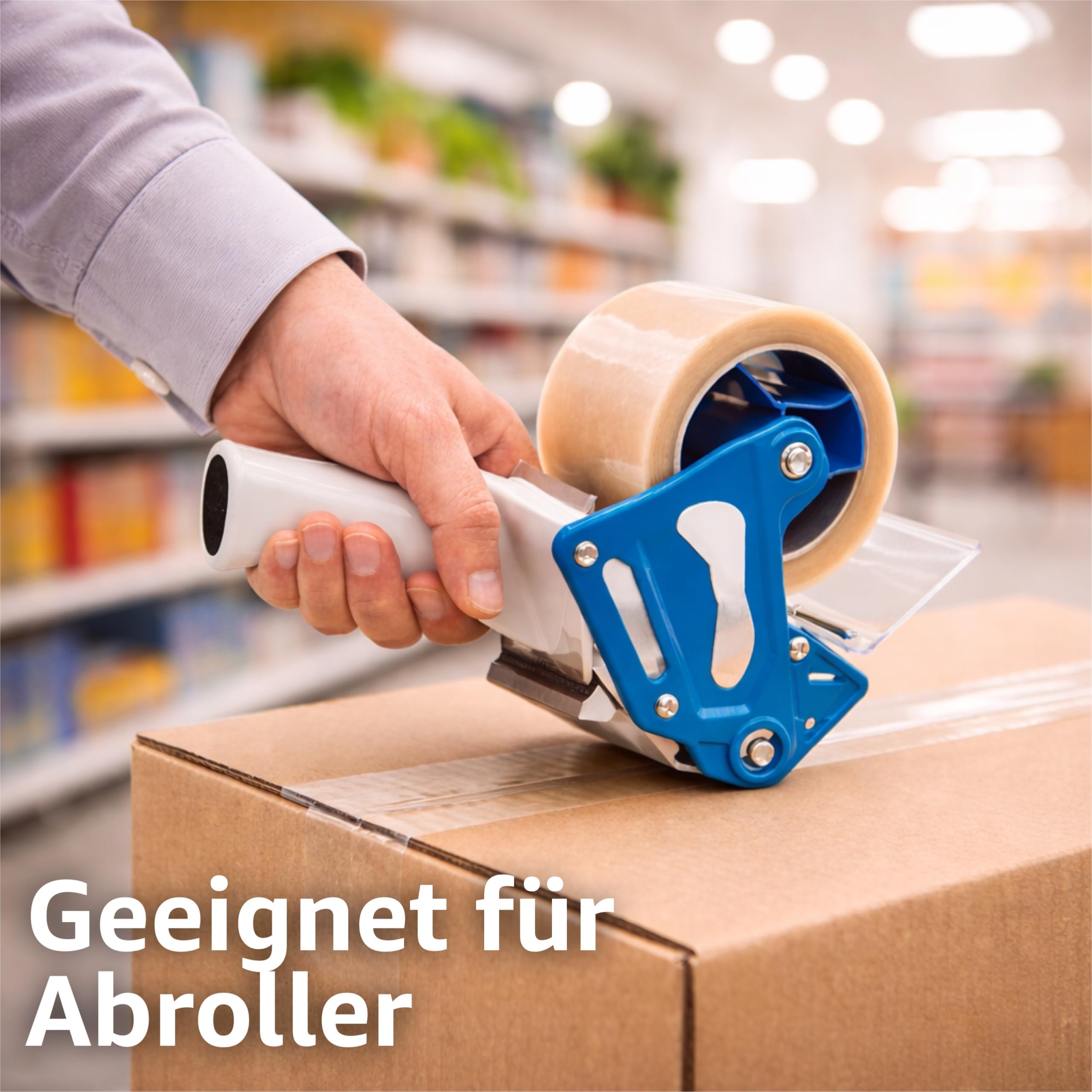 TK Gruppe Timo Klingler 6x Klebeband klar 66 Meter - extra stark - transparent - Packband Paketband Paketklebeband Verpackungsband für Verpackungen wie Pakete, Paketbandabroller 2