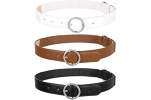 LEACOOLKEY 3 Pack Kids Toddler Stretch Belts Adjustable Elastic Belt for Boys Girls with Heart Buckle