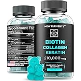 Biotin Gummies with Keratin & Collagen Peptides - Advanced Supplement for Hair Growth Treatment for Men & Women Hair Skin and Nails Vitamins – Biotin 10000mcg | Keratin 100000mcg | Collagen 100000mcg