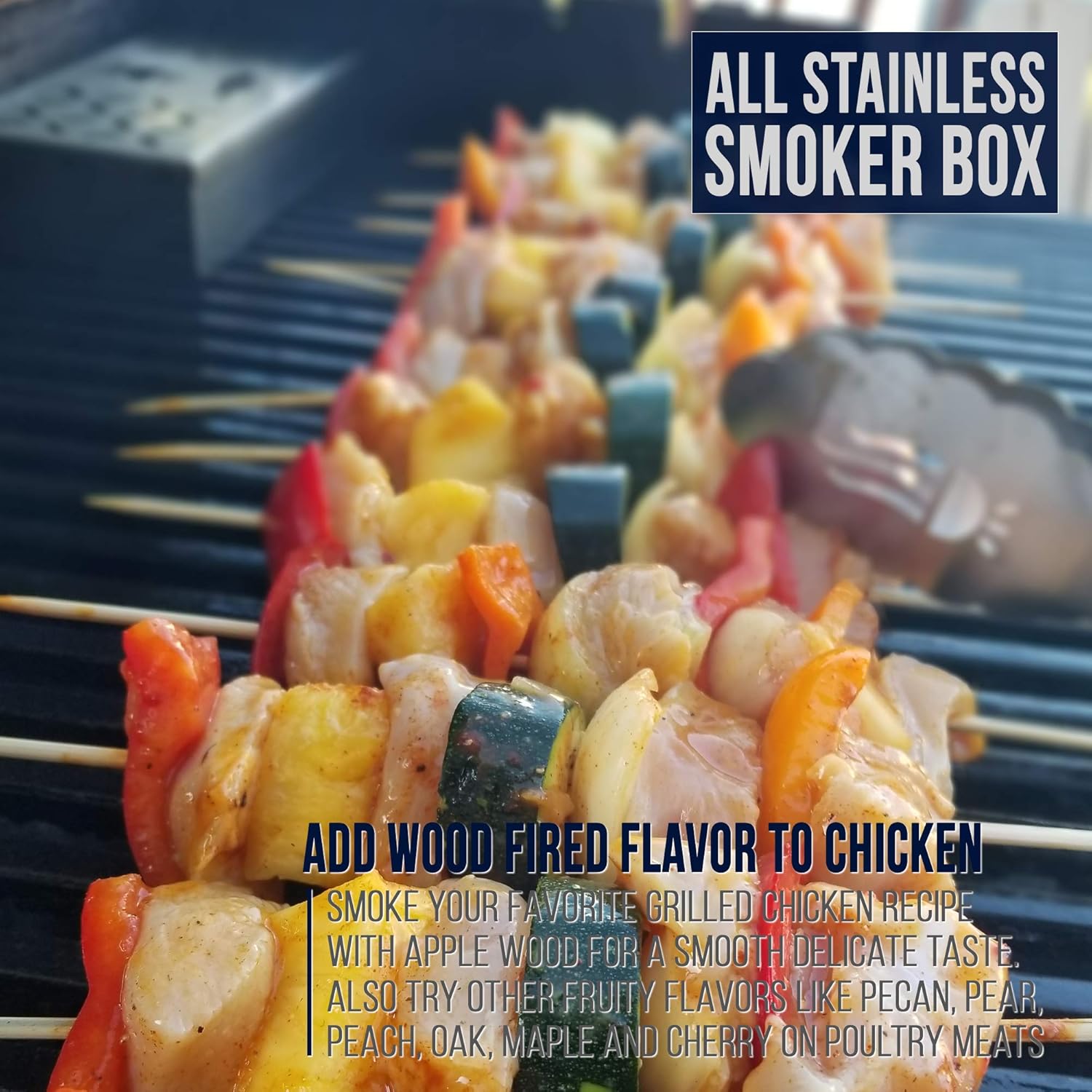 Smoker Box for Gas Grills and Charcoal Kettles - Works with All Pellets and Wood Chips - Professional BBQ Smoke Flavor from Propane or Electric Grilling: Garden & Outdoor