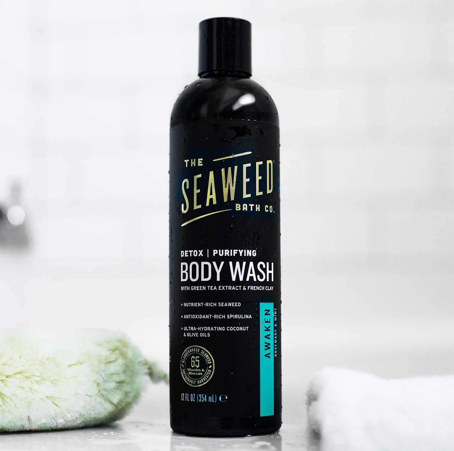 The Seaweed Bath Co. Purifying Detox Body Wash, Awaken Scent (Rosemary and Mint), 12 fl. oz. : Beauty