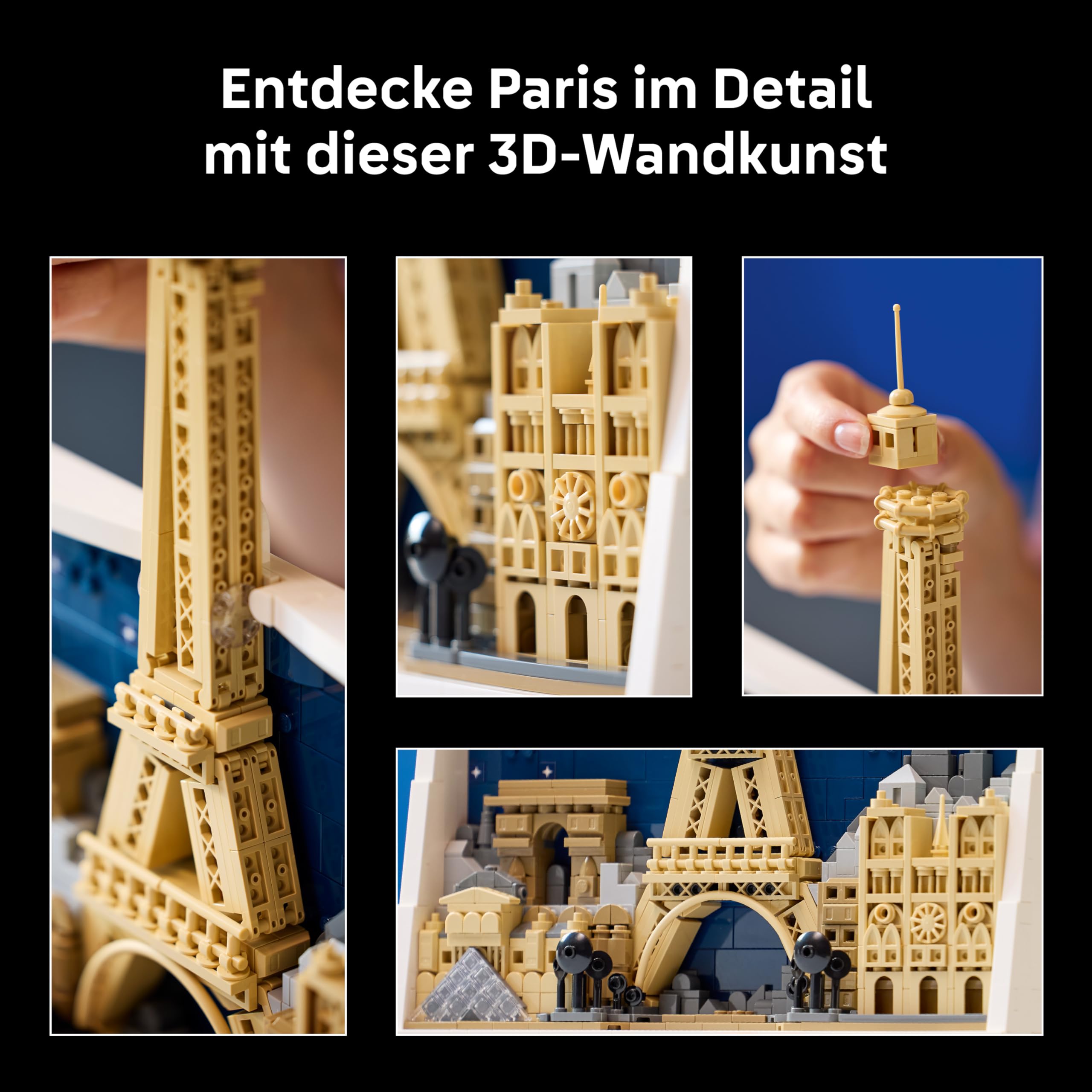 LEGO Architecture Paris – Stadt der Liebe 3D Puzzle - Wanddeko als Bastelset zum Bauen - DIY Set Erwachsene mit Pariser Wahrzeichen wie Miniatur Eiffelturm - Geschenk für Männer und Frauen - 21064 6