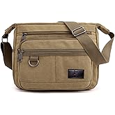 Rfid Crossbody Messenger Bag with Water Bottle Holders, 13 inch Laptop Shoulder Bag, Sling Satchel Purse w/Built-in Wallet