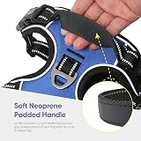 HEELE Dog Harness Reflective Padded Handle 2 Rings Size L Blue view 3