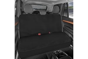 MOTOR TREND BDK AquaShield Rear Bench Car Seat Cover , Waterproof Neoprene Back Cover for Cars Trucks Van SUV , Ideal Protector Kids & Dogs , Automotive Accessories (Black)