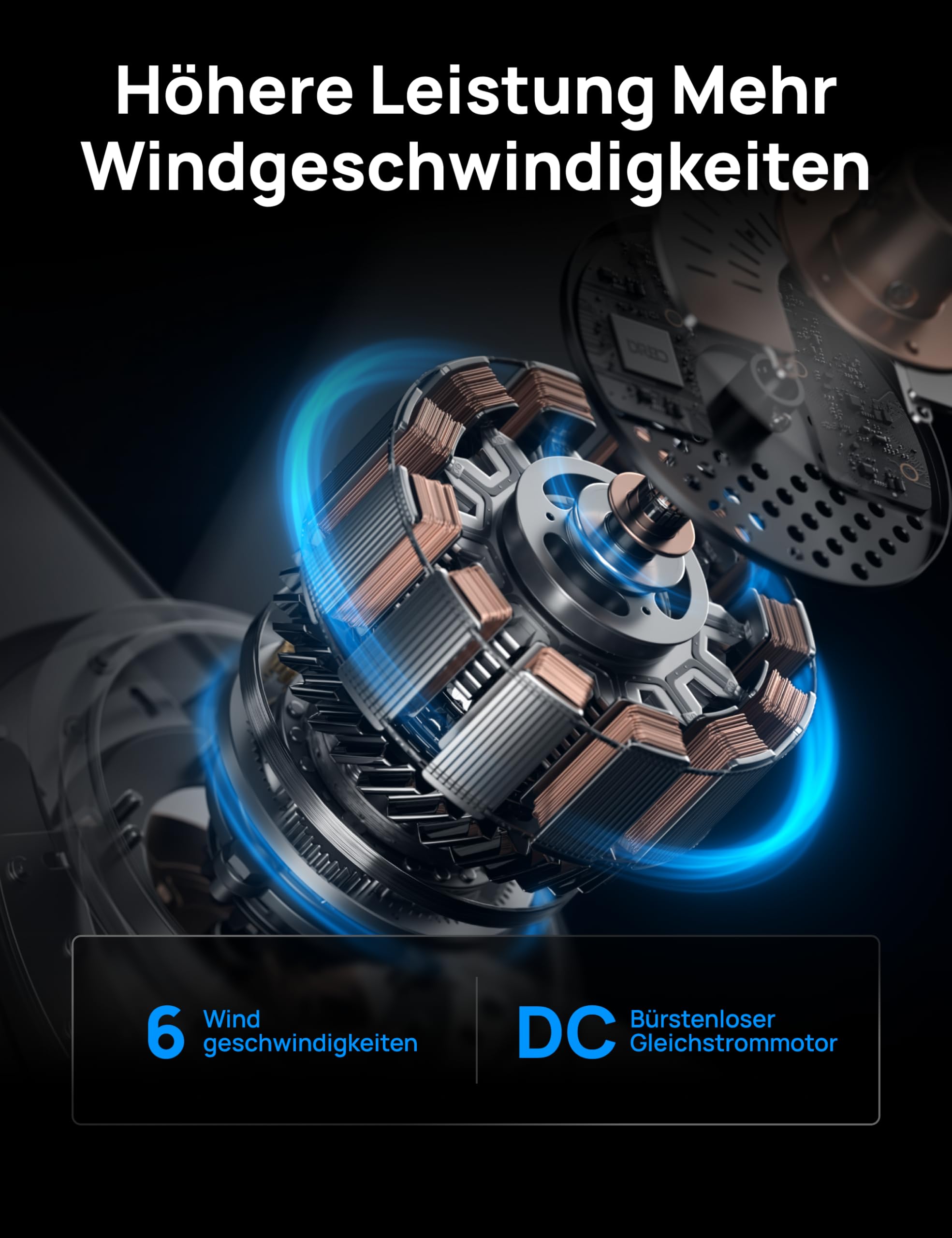 Dreo Ceiling Fan with Light and Remote Control, 44 Inch Flat Black Reversible 5CC 6 Level Dimmable 6 Speeds Quiet Timer Easy Assembly for Bedroom