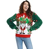 Women Ugly Christmas Sweater Unisex Funny Novelty Knit Pullover Men for Xmas Party