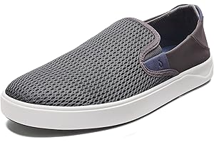 OLUKAI Lae'ahi Men's Slip On Sneakers, Lightweight Barefoot Feel & Breathable Mesh, Water Resistant Heel & Wet Grip Rubber