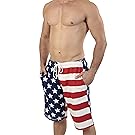 Exist Patriotic American USA FLAG Lightweight Fleece Shorts