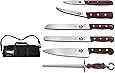 Victorinox Swiss Army Cutlery Rosewood Knife Set, Knife Roll, 7-Piece