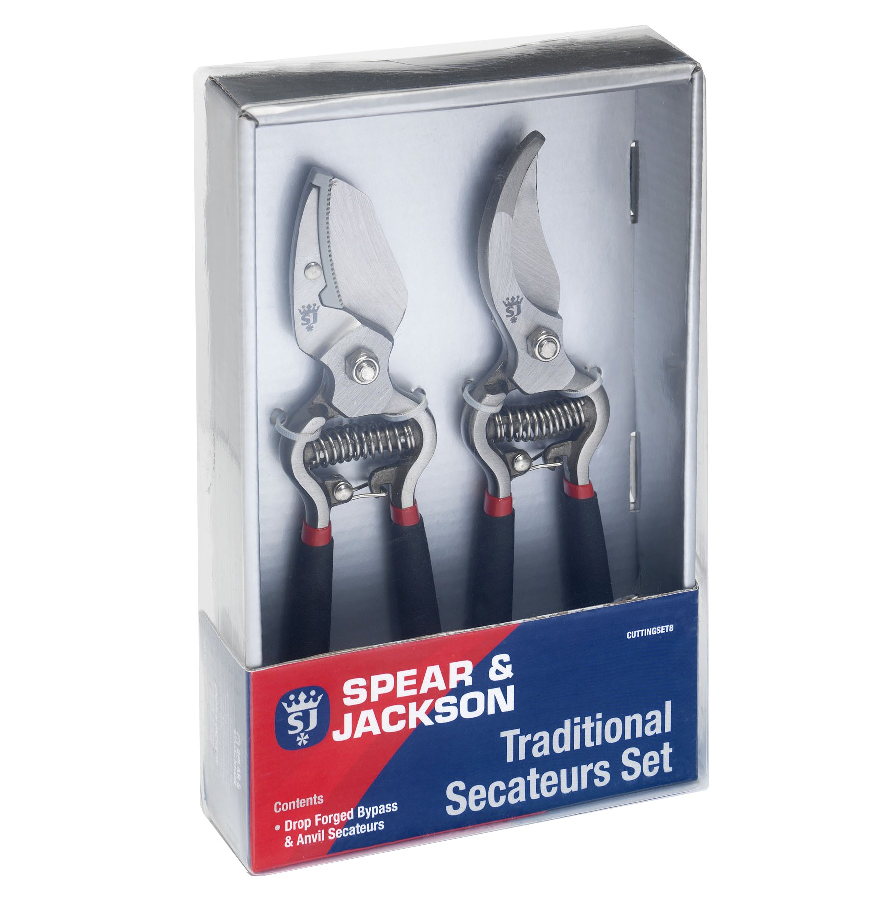 Spear & Jackson CUTTINGSET8 Traditional Bypass and Anvil Secateurs Set