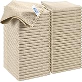 HOMEXCEL Brown Microfiber Cleaning Cloth, 50 Pack Cleaning Towels for Kitchen, Lint Free, Scratch-Free, Highly Absorbent, and Reusable Cleaning Rags for House, Window and Glass, Cars, 11.5 X11.5 inch