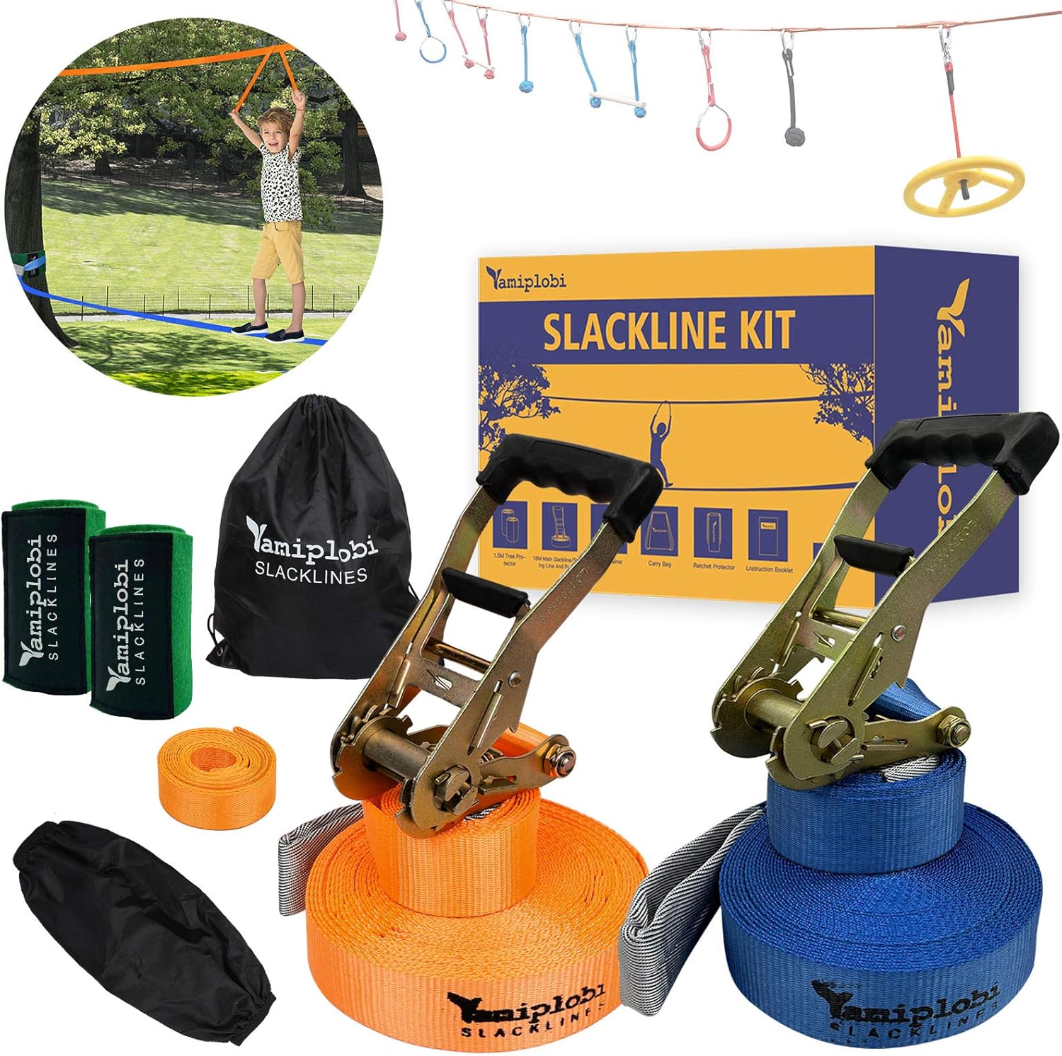 50FT Upgrade Training Line Stitched 10 Buckles for Hang Ninja Obstacle