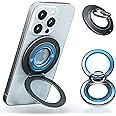 Mindsky Magnetic Phone Ring Holder For IPhone 15 14 13 12 Magsafe Accessories Adjustable Finger Grip Removable Wireless Charging Glitterwhite