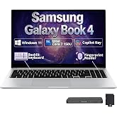 Samsung Galaxy Book4 15.6" FHD Laptop, Intel Core 7 150U, 16GB LPDDR4X, 1.5TB Storage (512GB SSD+1TB Docking Station Set), Intel Graphics, Backlit Keyboard, Fingerprint, Copilot AI, Win 11, Silver